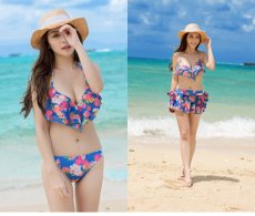 画像6: 花柄シフォンスカート 3点セット盛れる水着 (6)