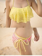画像17: インナーTバック付きレースフリルビキニ (17)