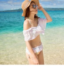 画像9: シフォンオフォショルビキニ (9)
