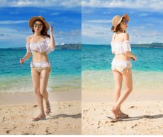画像10: シフォンオフォショルビキニ (10)