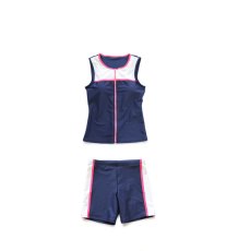 画像8: フィットネス水着  タンクトップセット　袖なしフィットネス　上下セット水着　めぐれ防止付き　レディース フィットネス水着 セパレート ノースリ スイム (8)