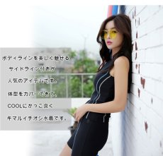 画像7: めくれ防止機能 2点セットフィットネス水着 Fitness水着 タンクタイプ セパレートタイプ タンクトップ スイムパンツ ショートパンツ レディース ノースリーブ (7)