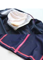 画像12: ロングファスナーフィットナス水着 フィットネス 水着 レディース セパレート 長袖 上下セット めくれ防止 スクール UVカット ファスナー 袖付 体型カバー カップ付 (12)