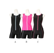 画像5: スポーツ　タンクフィットネス　水着セット スポーツ 競泳 練習用水着 タンク フィットネス 水着 レディース フィットネス水着 セパレート ノースリ スイムキャップ セット めくれ防止  (5)