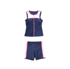 画像13: フィットネス水着  タンクトップセット　袖なしフィットネス　上下セット水着　めぐれ防止付き　レディース フィットネス水着 セパレート ノースリ スイム (13)