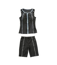 画像6: スポーツ　タンクフィットネス　水着セット スポーツ 競泳 練習用水着 タンク フィットネス 水着 レディース フィットネス水着 セパレート ノースリ スイムキャップ セット めくれ防止  (6)