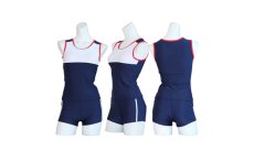 画像17: スポーツフィットネス3点セット水着　水着 レディース  体型カバー 女性 高校生水着　ショットスイム　付き 3点セット ノースリーブ めくれ防止パンツセット　大学生水着　 (17)