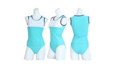 画像14: スポーツフィットネス3点セット水着　水着 レディース  体型カバー 女性 高校生水着　ショットスイム　付き 3点セット ノースリーブ めくれ防止パンツセット　大学生水着　 (14)