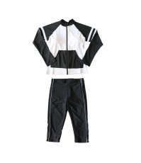画像8: ロング袖　７分レギンスパンセット　フィットネス水着　めぐれ防止付き　水着 レディース セパレート 半袖 上下セット めくれ防止 スクール UVカット ファスナー 袖付 体型カバー カップ付 (8)