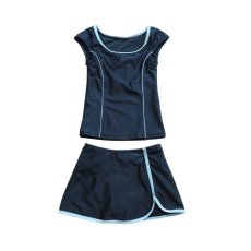 画像14: スクール水着 女の子 セパレート 上下セット 水着 キッズ 子供 小学生 中学生 学校 プール スイミング 水泳 スクール 授業 紺 ネイビー UVカット UPF50+ 110 120 130 140 150 160 170 (14)