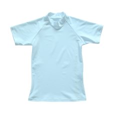 画像14: 男児半袖　無地シンプル　水着ウェア　ラッシュガード キッズ 半袖 ハイネック 男の子 女の子 水着 スイムウェア 接触冷感 UVカット 吸汗速乾 水陸両用 (14)