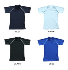画像5: 男児半袖 水着ウェア ッシュガード キッズ スクール 水着 半袖 ラッシュ tシャツ 子供 学校 水陸両用 スイムウェア スポーツ 小学生 中学生 スイム 男女兼用 [UVカット・冷感速乾] (5)