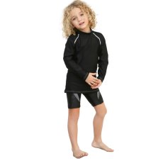 画像9: 男児水着　ロングウェア　ラッシュガード キッズ 長袖 男の子 女の子 ユニセックス Tシャツ クール水着 ハイネック 立ち襟タイプ ス 冷感夏用インナー 水陸両用 スイムウェア 体型カバー 日焼け予防 吸汗速乾 (9)