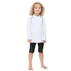 画像8: 男児水着　ロングウェア　ラッシュガード キッズ 長袖 男の子 女の子 ユニセックス Tシャツ クール水着 ハイネック 立ち襟タイプ ス 冷感夏用インナー 水陸両用 スイムウェア 体型カバー 日焼け予防 吸汗速乾 (8)