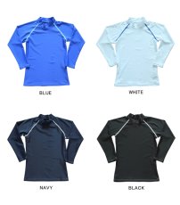 画像6: 男児水着　ロングウェア　ラッシュガード キッズ 長袖 男の子 女の子 ユニセックス Tシャツ クール水着 ハイネック 立ち襟タイプ ス 冷感夏用インナー 水陸両用 スイムウェア 体型カバー 日焼け予防 吸汗速乾 (6)