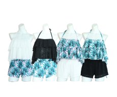 画像5: 体型カバー レースタンキニ 水着セット レディース 体型カバー オフショルダー タンキニ ビキニ ワンピース 3点 セット 水着トレンド　ファッション水着　ドレススイム　キャミソール水着 (5)