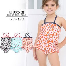 画像6: KIDSワンピース花柄水着　キッズスイムウェア　女の子　 (6)