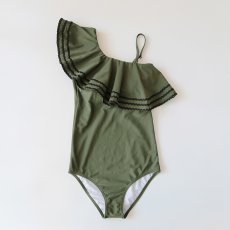 画像3: ワンショールターモノキニフリル水着 モノキニ水着 ワンショールターモノキニフリル水着 水着レディース ワンピース モノキニ ハイレグ フリルト スイムドレス パッド入る ワイヤーなし ビーチウェア モノキニフリル (3)