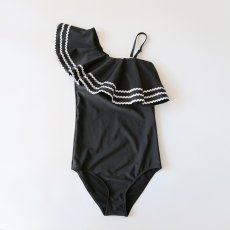 画像2: ワンショールターモノキニフリル水着 モノキニ水着 ワンショールターモノキニフリル水着 水着レディース ワンピース モノキニ ハイレグ フリルト スイムドレス パッド入る ワイヤーなし ビーチウェア モノキニフリル (2)