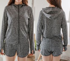 画像7: UVカットラッシュガードとショットパンツ2点セット　ラッシュガード レディース ハイネック セットアップ ハーフジップ 水着 体型カバー UPF50+ 接触冷感 98%uvカット 夏 日焼け 止め 防止 暑さ対策グッズ (7)