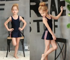 画像8: ワンピースラインワンピースSchool学校水着　スクール水着 ラインワンピース School学校水着 女の子 子供用 小学生 中学生 ワンピース UPF50+ 裏地付き ネームタグ付き 110〜170CM (8)