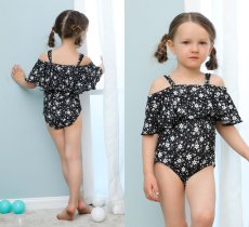 画像8: オフォショルター KIDS水着  可愛い水着　子供（小）水着 キッズ 女の子 ワンピース キッズ リボン 子ども用水着 水着 ワンピース 水泳 スイムウェア ウェアキッズ (8)