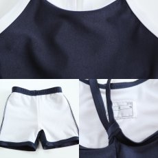 画像5: 濃紺素材　UVカット　スクール水着学生 キッズスクール水着 女の子用上下セパレート型  UPF50+紫外線対策加工 (5)