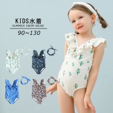 画像1: カチューシャ付き　子供（小)水着 キッズ　水着　カチューシャ付き　ワンピース子供（小）キッズ 水着 女の子 ワンピース水着 ガールズ 女児 小学生 子供用 UVカット　水着キッズ (1)