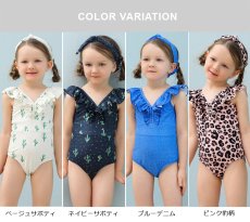 画像2: カチューシャ付き　子供（小)水着 キッズ　水着　カチューシャ付き　ワンピース子供（小）キッズ 水着 女の子 ワンピース水着 ガールズ 女児 小学生 子供用 UVカット　水着キッズ (2)