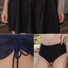 画像3: インナーブラ付きTシャット/ハイウェイストショーツ/ショットスカパン3点セット水着 (3)