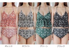 画像4: 特殊素材ハイウェイスト水着セット  (4)