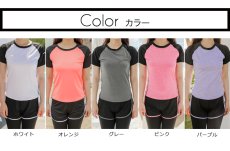 画像4: Tシャツ　ショットパンツ付き　レギンス　2点セット　YOGA　トレーニング　ウェアセット　ヨガウェアセット Tシャツ ショットパンツ付きレギンス 2点セットYOGA  転車ウェア レディース 上下セット スポーツウェア トレーニングウェア 2分袖 ブラトップ じむ (4)
