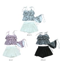 画像2:  カップ付きトップス/ショーツ/サーフパンツ　3点セット水 (2)