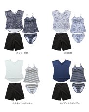 画像3: Tシャツとサーフパンツとボーダータンキニトプッスとショーツと水着4点セット (3)
