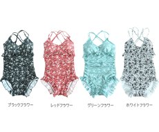 画像2: 花柄モノキニワンピース水着 (2)