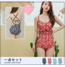 画像5: 花柄モノキニワンピース水着 (5)