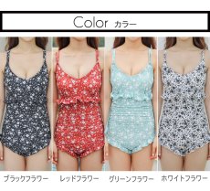 画像3: 花柄モノキニワンピース水着 (3)