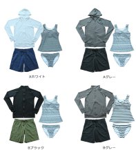 画像16: ラッシュガードとサーフパンツとタンキニトップスとショーツの4点セット水着　4点体系カバー セット水着 水着レディース ラッシュガード 体型カバー タンクトップ ショートパンツ ４点セット 長袖 日焼け対策 UVカットタンキニ 長袖ラッシュガード (16)