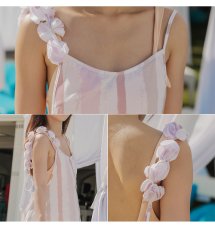 画像5: ロングマキシ丈ワンピース 体型カバーウェア　ピーチドレス　ロングマキシ丈　ワンピース 体型カバーウェア ロングマキシ丈ワンピース 水着カバー ビキニブラウス オーバーウェア ロングドレス パレオ 日焼け止め (5)