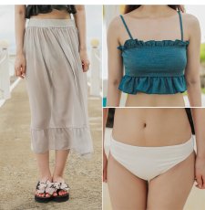 画像5: ラメブラ/ショーツ/ロングズボン3点セット水着 (5)