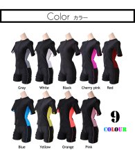 画像29: シンプル9色　半袖ハイウェイストフィットネス水着　フィットネス水着 レディース セパレート 半袖 水着 フィットネス レディース セパレート水着 女性 ラッシュガード かわいい めくれ防止 体型カバー (29)