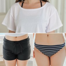 画像5: スポーツブラとショーツとTシャツとスカートと4点セット水着 (5)