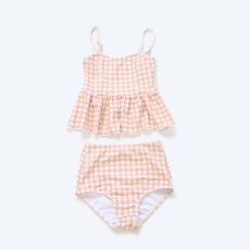 画像5: KIDSキャミソール ハイウェストセット水着　キッズ 水着 女の子 ワンピース水着 ガールズ 女児 小学生 子供用 UVカット かわいい 温泉 夏 旅行 (5)