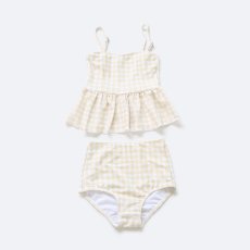 画像7: KIDSキャミソール ハイウェストセット水着　キッズ 水着 女の子 ワンピース水着 ガールズ 女児 小学生 子供用 UVカット かわいい 温泉 夏 旅行 (7)