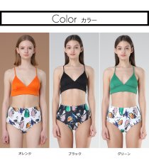 画像4: リブ素材ブラとハイウェストビキニセット ビキニセット　レデイース水着　水着 ビキニ　美しく見せるビキニ 2点セット 女性用水着　リブ素材ブラとハイウェストビキニセット水着 (4)