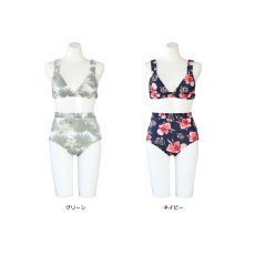 画像5: ハイウェストビキニ2点セット　ビキニ2点セット ハイウェストビキニ　2点セット水着　水着 ビキニ ハイウエスト フリル セパレート 女性用水着  体型カバー ノンワイヤー バスト盛れる スイムウェア 海 ビーチ 海水浴 温泉 学生 ママ (5)
