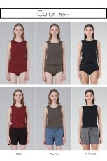 画像8: インナーカップつきタンキニとショーツとショットパンツ付3点セットタンキニ水着　レディース 体型カバー UPF50+ タンクトップ ショーツ ショートパンツ 3点セット レイヤード風 (8)