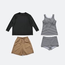 画像11: 水着４点セット ロング袖 体系カバーTシャツ ショットパンツ タントップ ショーツ レデイース水着セット タンキニ水着 レディース 長袖シャツ ラッシュガード ハーフパンツ 4点セットビキニ (11)