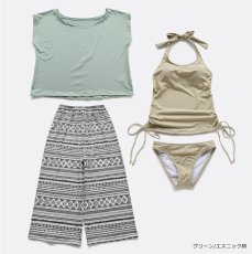 画像12: タンクTシャツとロングズボンとタンクトップスとショーツと四点セット体系カバー水着 (12)