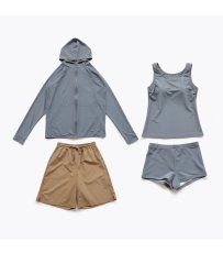 画像10: ラッシュガード ショットパンツ タンキニトップ ショーツ 水着4点セット レディース 体型カバー タンキニ 長袖ラッシュガード ブラトップ ショーツ ショートパンツ (10)
